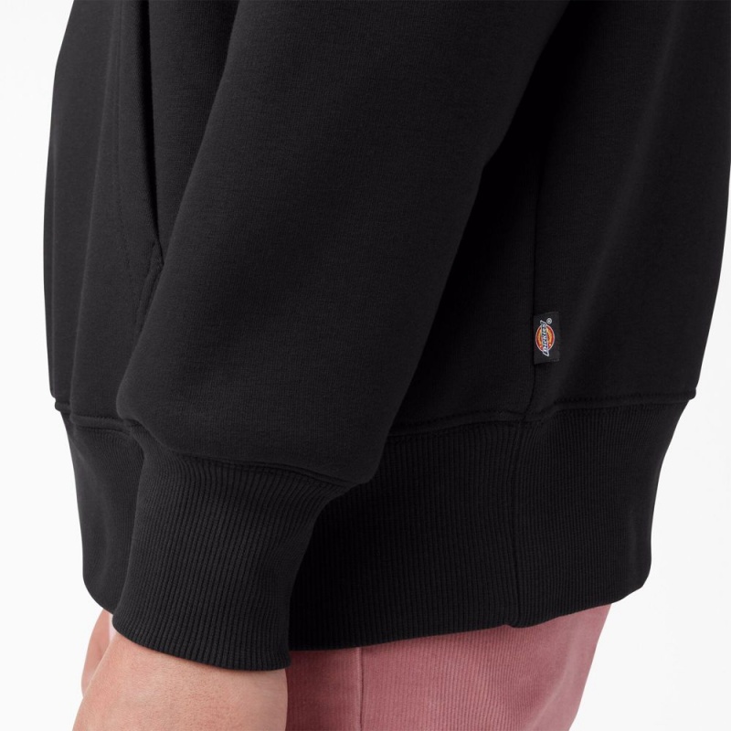 Women's Dickies Summerdale Hoodie Black | 3250647-YF