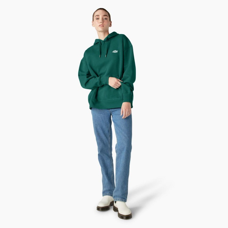 Women's Dickies Summerdale Hoodie Green | 7126084-PN