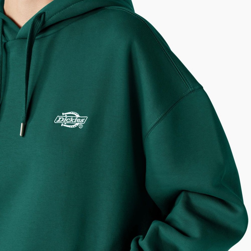 Women's Dickies Summerdale Hoodie Green | 7126084-PN