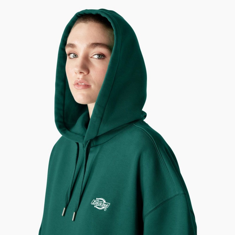 Women's Dickies Summerdale Hoodie Green | 7126084-PN