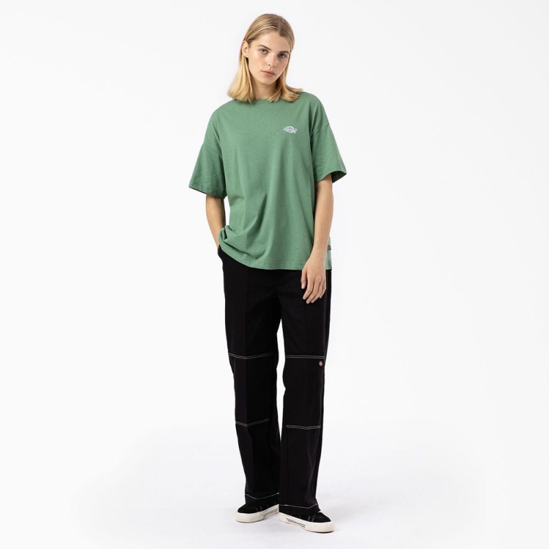 Women's Dickies Summerdale Short Sleeve T-Shirt Green | 4271953-JP