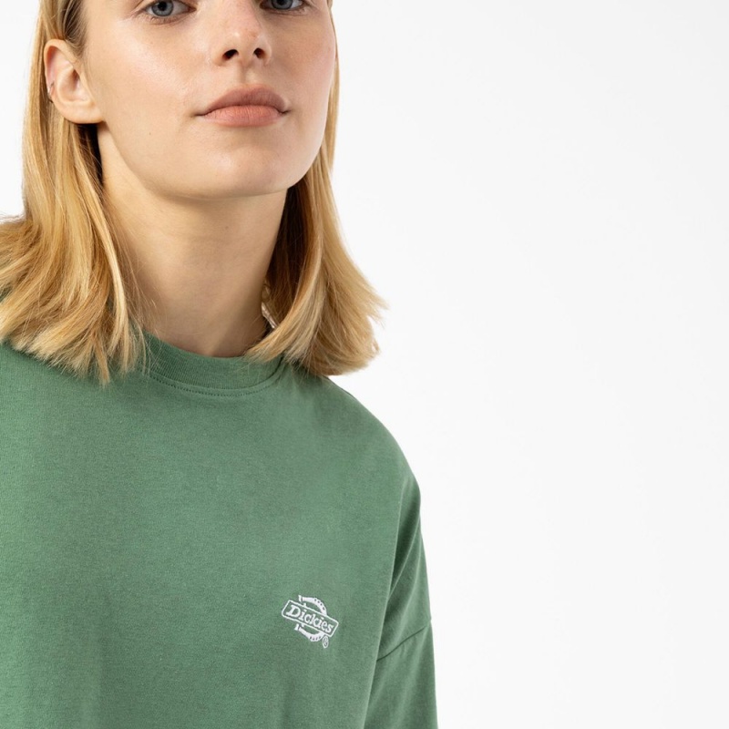 Women's Dickies Summerdale Short Sleeve T-Shirt Green | 4271953-JP