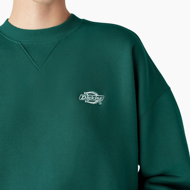 Women's Dickies Summerdale Sweatshirt Green | 3015426-DL