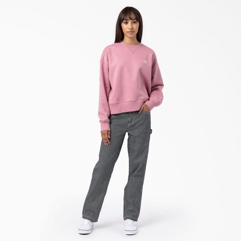 Women's Dickies Summerdale Sweatshirt Pink | 5302814-XC