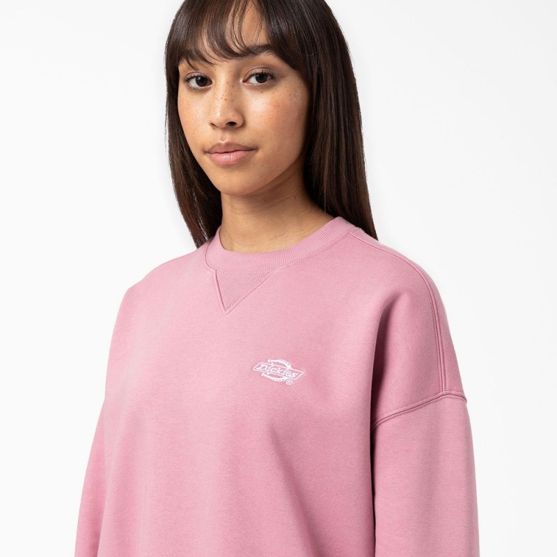 Women's Dickies Summerdale Sweatshirt Pink | 5302814-XC