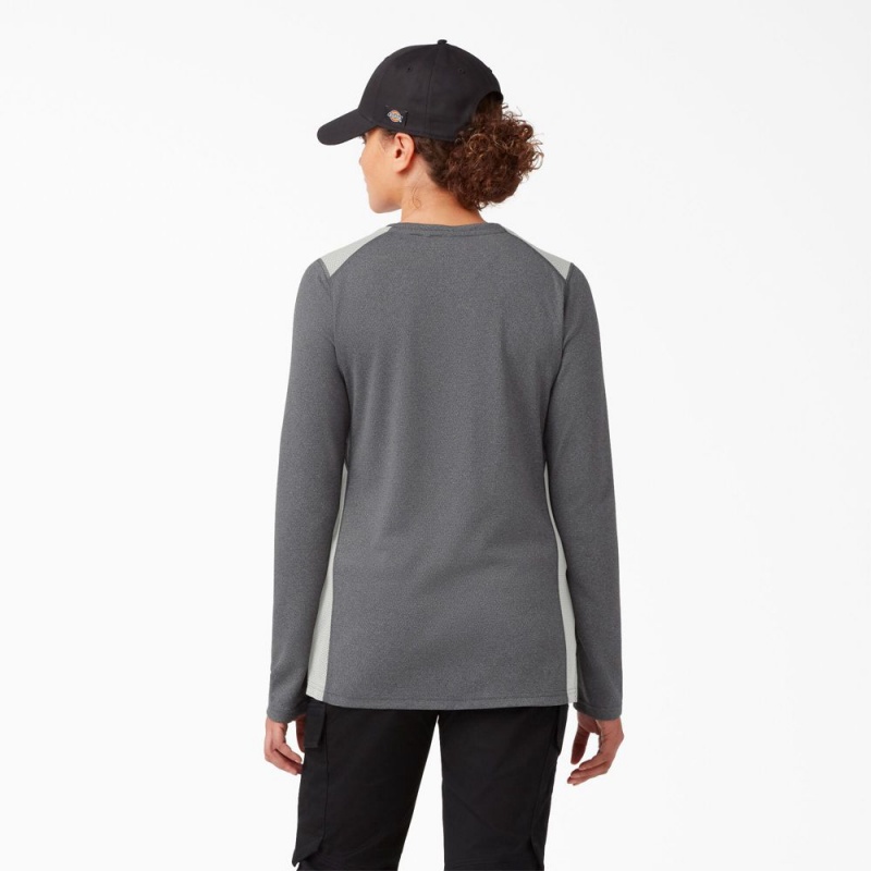 Women's Dickies Temp-iQ® 365 Long Sleeve Pocket T-Shirt Grey | 5048276-VW