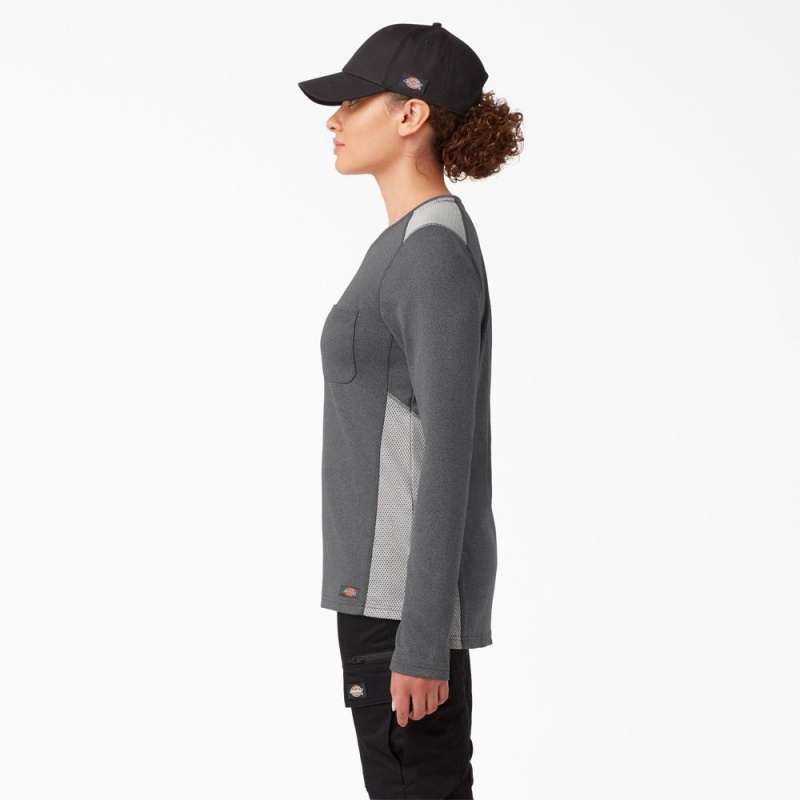 Women's Dickies Temp-iQ® 365 Long Sleeve Pocket T-Shirt Grey | 5048276-VW