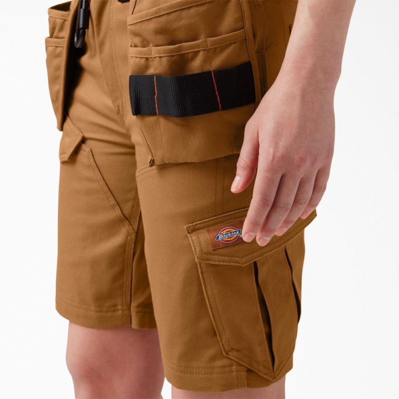 Women's Dickies Traeger x Relaxed Fit Shorts Brown | 4096832-AE