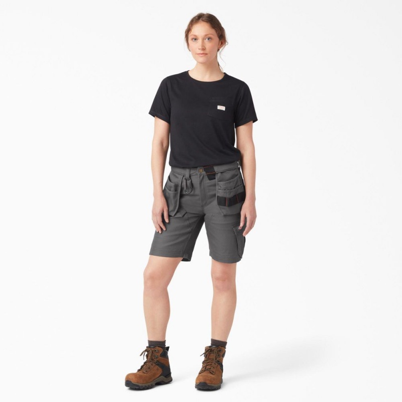 Women's Dickies Traeger x Relaxed Fit Shorts Grey | 3086259-ZJ