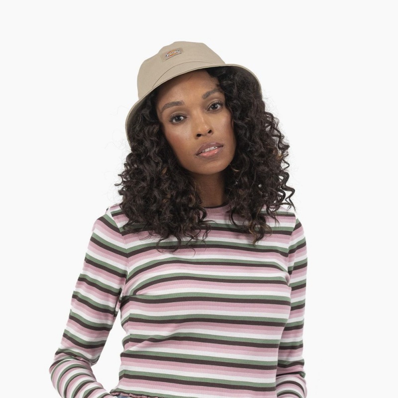 Women's Dickies Twill Bucket Hat Grey | 0532649-UF