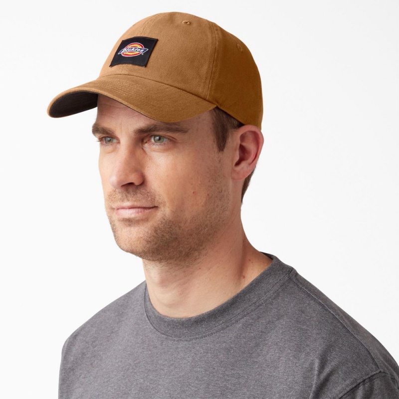 Women's Dickies Washed Canvas Cap Brown | 3196728-IU