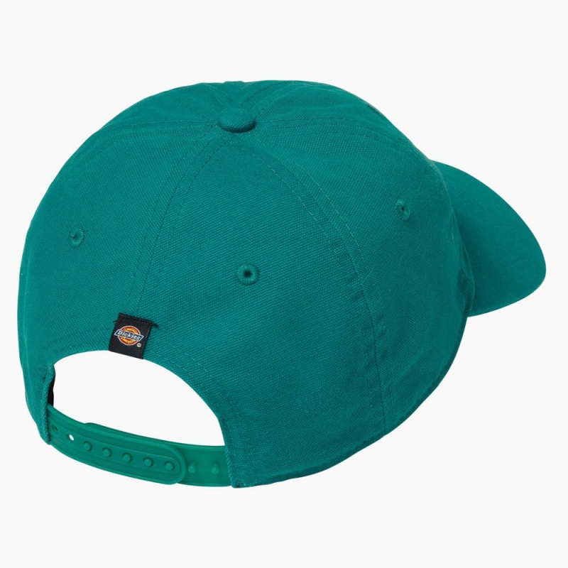 Women's Dickies Washed Canvas Cap Green | 0135267-BS