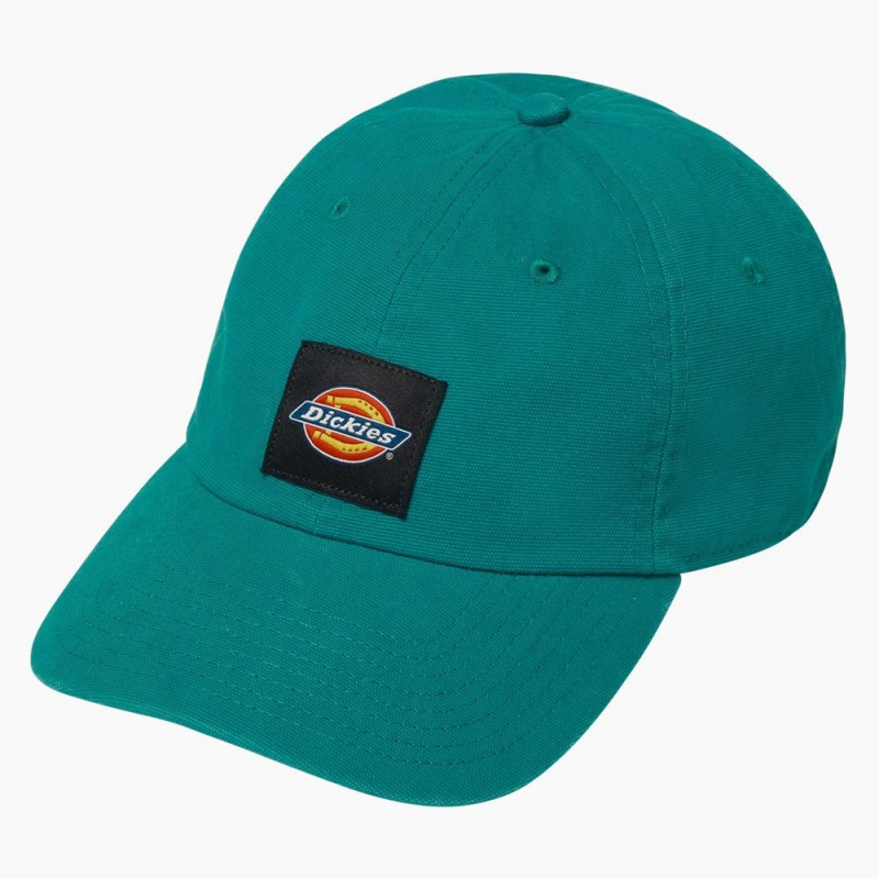 Women\'s Dickies Washed Canvas Cap Green | 0135267-BS