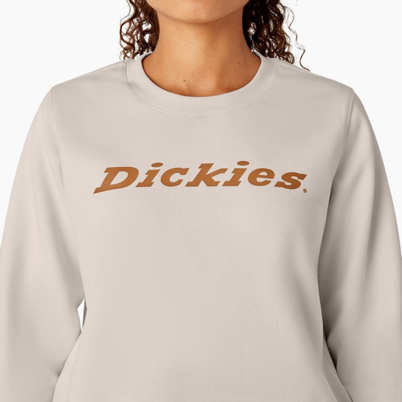 Women's Dickies Water Repellent Logo Sweatshirt Grey | 3189670-EJ