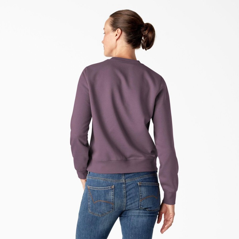 Women's Dickies Water Repellent Logo Sweatshirt Purple | 6874123-EP