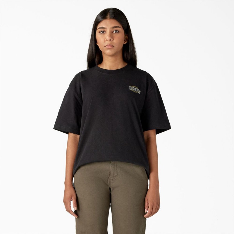 Women's Dickies Workwear Sign Heavyweight T-Shirt Black | 0917852-LU