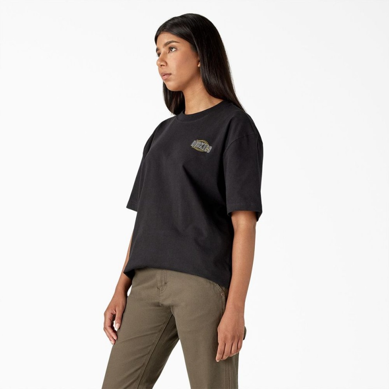 Women's Dickies Workwear Sign Heavyweight T-Shirt Black | 0917852-LU