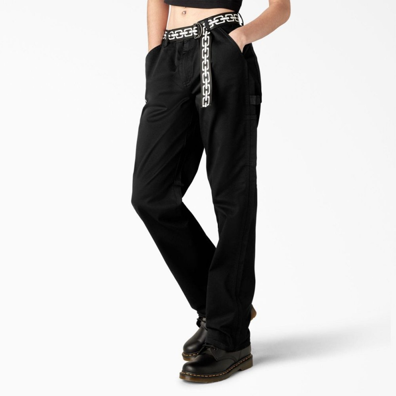 Women's Dickies x Lurking Class Relaxed Fit Pants Black | 6295170-SY