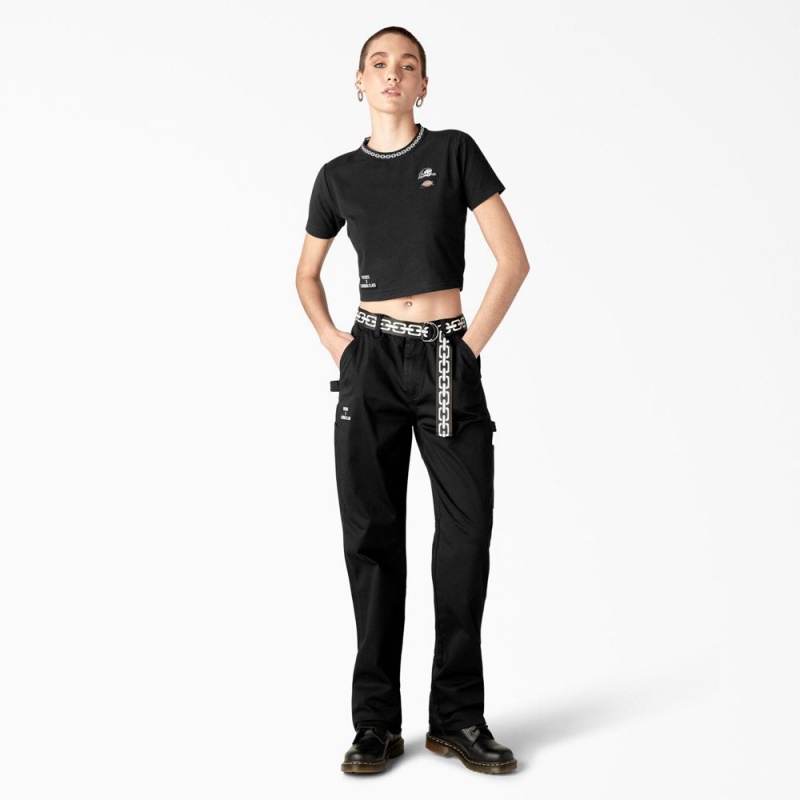 Women's Dickies x Lurking Class Relaxed Fit Pants Black | 6295170-SY